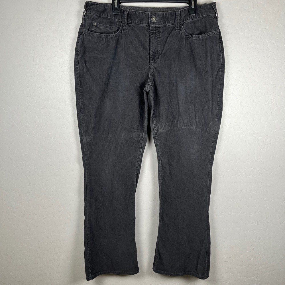 Eddie Bauer Corduroy Pants Curvy Fit Bootcut Leg Dark Gray Plus Size‎ 18 *Flaws*